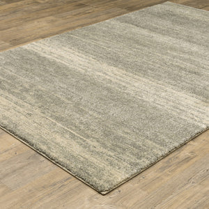 HomeRoots 2' Modern Abstract Runner Rug in Grey, Beige & Tan – Stain Resistant, Soft Cut Pile Design for Homes 10' X 13' 508319