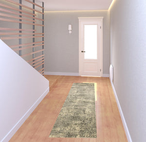 Homeroots 2' X 8' Grey Ivory Beige And Taupe Oriental Power Loom Stain Resistant Runner Rug  Polypropylene 508320