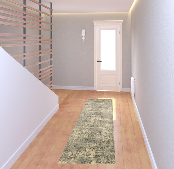 Homeroots 2' X 8' Grey Ivory Beige And Taupe Oriental Power Loom Stain Resistant Runner Rug  Polypropylene 508320