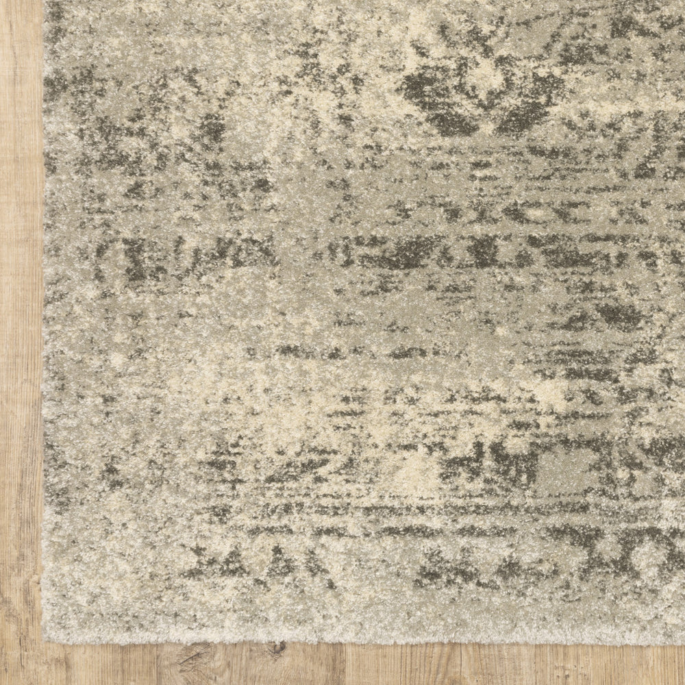 Homeroots 2' X 8' Grey Ivory Beige And Taupe Oriental Power Loom Stain Resistant Runner Rug  Polypropylene 508320