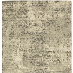 HomeRoots 2' Timeless Grey Ivory Beige Taupe Oriental Runner Rug – Stain Resistant Elegance for Hallways 4' X 5' 508321