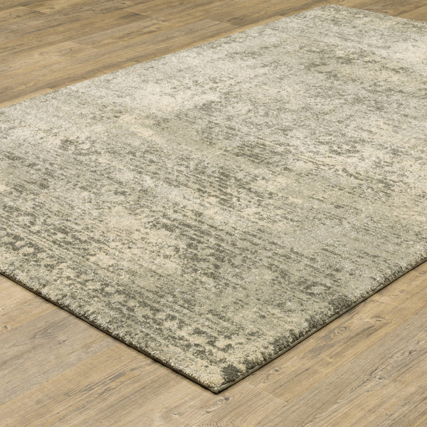 Homeroots 5' X 8' Grey Ivory Beige And Taupe Oriental Power Loom Stain Resistant Area Rug  Polypropylene 508322