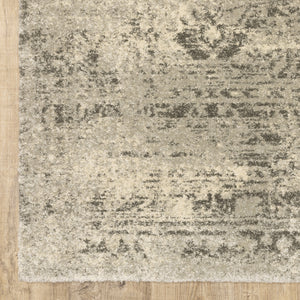 Homeroots 6' X 9' Grey Ivory Beige And Taupe Oriental Power Loom Stain Resistant Area Rug  Polypropylene 508323