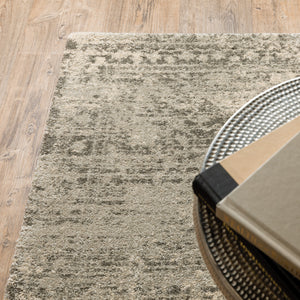 Homeroots 8' X 11' Grey Ivory Beige And Taupe Oriental Power Loom Stain Resistant Area Rug  Polypropylene 508324