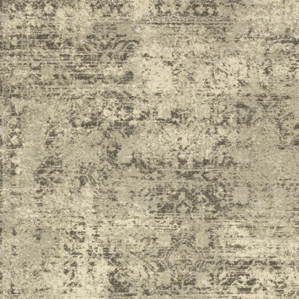 HomeRoots 2' Timeless Grey Ivory Beige Taupe Oriental Runner Rug – Stain Resistant Elegance for Hallways 8' X 11' 508324