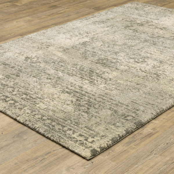 HomeRoots 2' Timeless Grey Ivory Beige Taupe Oriental Runner Rug – Stain Resistant Elegance for Hallways 10' X 13' 508325