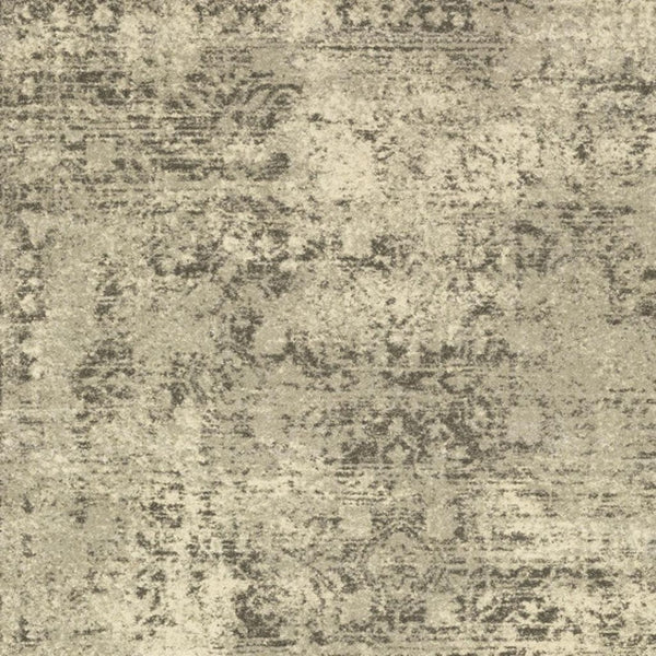 HomeRoots 2' Timeless Grey Ivory Beige Taupe Oriental Runner Rug – Stain Resistant Elegance for Hallways 10' X 13' 508325