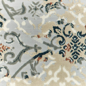 HomeRoots 2' Modern Abstract Grey and Gold Stain-Resistant Runner Rug for Stylish Hallways and Entryways 8' X 11' 508330