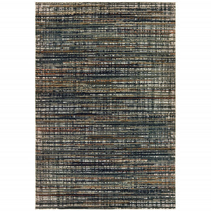Homeroots 4' X 6' Black Navy Gold Ivory And Blush Abstract Power Loom Stain Resistant Area Rug Black,Navy Polypropylene 508333