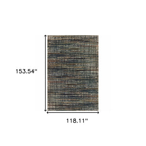 Homeroots 10' X 13' Black Navy Gold Ivory And Blush Abstract Power Loom Stain Resistant Area Rug Black,Navy Polypropylene 508337