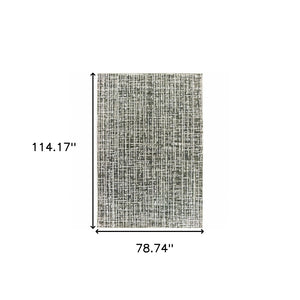 HomeRoots 2' X 8' Modern Grey and Ivory Abstract Power Loomed Runner Rug - Stain Resistant, Stylish & Durable 7' X 10' 508341