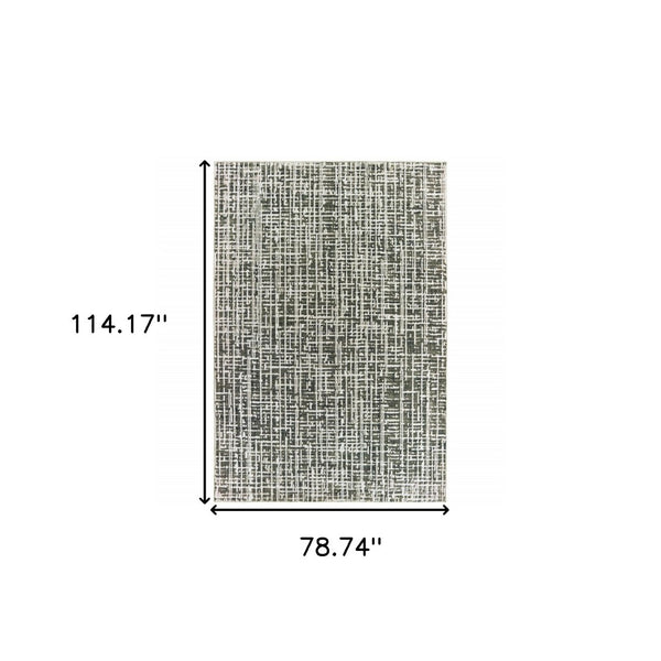 HomeRoots 2' X 8' Modern Grey and Ivory Abstract Power Loomed Runner Rug - Stain Resistant, Stylish & Durable 7' X 10' 508341