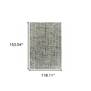 HomeRoots 2' X 8' Modern Grey and Ivory Abstract Power Loomed Runner Rug - Stain Resistant, Stylish & Durable 10' X 13' 508343