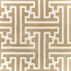 HomeRoots 2' Gold and Ivory Geometric Runner Rug - Stain Resistant, Hi-Low Pile, Modern Style for Hallways 4' X 6' 508345