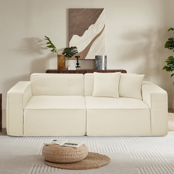 English Elm Full foam compression sofa Plush Teddy Velvet 2-3 Seat Mid-Century Loveseat with 72hr Rebound, Compact Dimensions W1183S00016