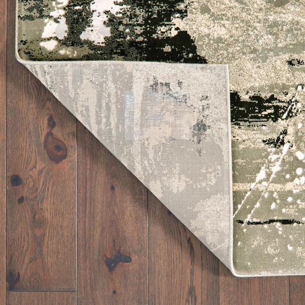 HomeRoots 8' Modern Black and Gold Abstract Runner Rug - Stain Resistant, Durable, Perfect for High-Traffic Areas 5' X 8' 508370