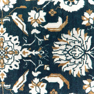 Homeroots 4' X 6' Navy Caramel And Ivory Oriental Power Loom Stain Resistant Area Rug  Polypropylene 508381