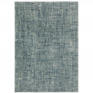 HomeRoots 5' Abstract Power Loomed Area Rug in Dark Blue, Teal, Grey, Ivory & Beige - Stain Resistant Style 8' X 10' 508389