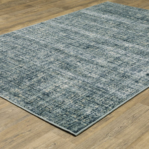 HomeRoots 5' Abstract Power Loomed Area Rug in Dark Blue, Teal, Grey, Ivory & Beige - Stain Resistant Style 8' X 10' 508389