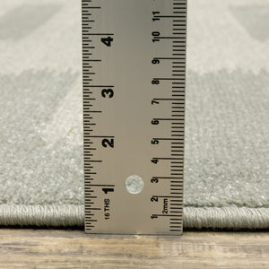 HomeRoots 5' Stain-Resistant Geometric Area Rug in Beige, Grey, Gold, and Green - Perfect for Modern Spaces 10' X 13' 508400