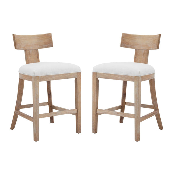 English Elm 27" Armless Counter Stools Set of 2 Padded Rubberwood Kitchen Island Seating N780P403744F