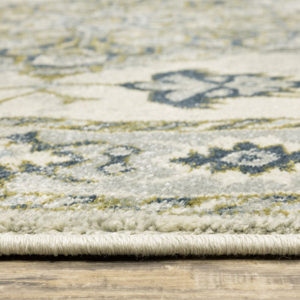 HomeRoots 5' Elegant Rust Beige Teal Blue Gold Oriental Area Rug - Stain Resistant & Durable for High-Traffic Spaces 7' X 9' 508448