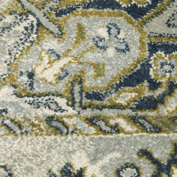 HomeRoots 5' Elegant Rust Beige Teal Blue Gold Oriental Area Rug - Stain Resistant & Durable for High-Traffic Spaces 8' X 10' 508449