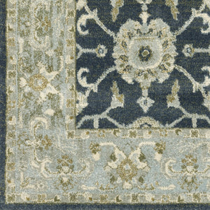 HomeRoots 5' Elegant Teal Blue and Ivory Oriental Area Rug - Stain Resistant, Durable for High-Traffic Spaces 10' X 13' 508455