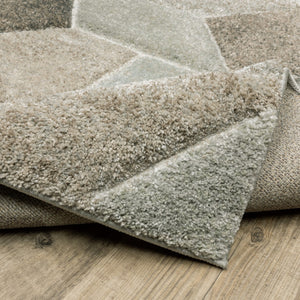HomeRoots 2' Geometric Power Loom Runner Rug in Neutral Tones - Stain Resistant, Durable for High Traffic Areas 1'10" x 7'6" 508456