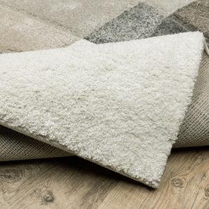 HomeRoots 2' Geometric Brown and Ivory Power-Loomed Runner Rug for Hallways, Entryways, and Living Spaces 1'10" x 7'6" 508468