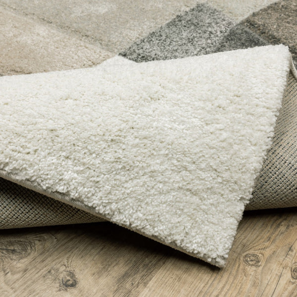 HomeRoots 2' Geometric Brown and Ivory Power-Loomed Runner Rug for Hallways, Entryways, and Living Spaces 1'10" x 7'6" 508468