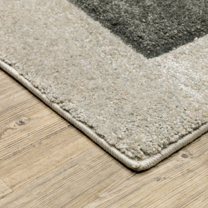 HomeRoots 2' Geometric Brown and Ivory Power-Loomed Runner Rug for Hallways, Entryways, and Living Spaces 5' X 8' 508470