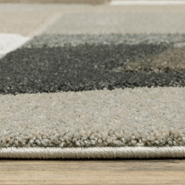 HomeRoots 2' Geometric Brown and Ivory Power-Loomed Runner Rug for Hallways, Entryways, and Living Spaces 8' X 11' 508472