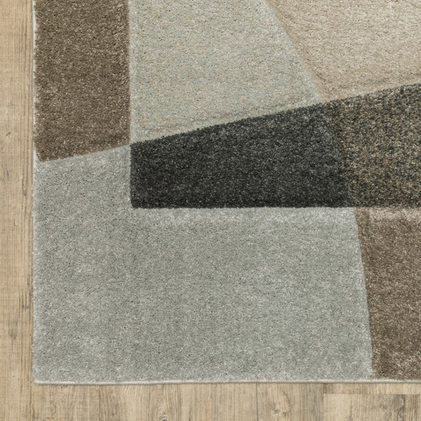 HomeRoots 2' Geometric Brown and Ivory Power-Loomed Runner Rug for Hallways, Entryways, and Living Spaces 8' X 11' 508472