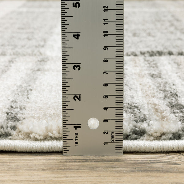 Homeroots 2' X 8' Grey Charcoal Ivory Tan Brown And Beige Geometric Power Loom Stain Resistant Runner Rug  Polypropylene 508480