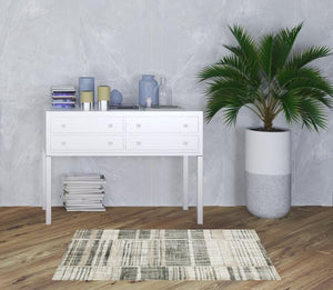 Homeroots 3' X 5' Grey Charcoal Ivory Tan Brown And Beige Geometric Power Loom Stain Resistant Area Rug  Polypropylene 508481