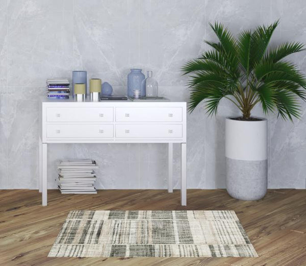 Homeroots 3' X 5' Grey Charcoal Ivory Tan Brown And Beige Geometric Power Loom Stain Resistant Area Rug  Polypropylene 508481