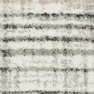 Homeroots 3' X 5' Grey Charcoal Ivory Tan Brown And Beige Geometric Power Loom Stain Resistant Area Rug  Polypropylene 508481