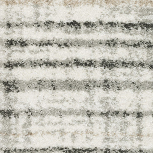 Homeroots 3' X 5' Grey Charcoal Ivory Tan Brown And Beige Geometric Power Loom Stain Resistant Area Rug  Polypropylene 508481