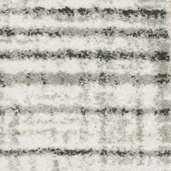 Homeroots 5' X 8' Grey Charcoal Ivory Tan Brown And Beige Geometric Power Loom Stain Resistant Area Rug  Polypropylene 508482