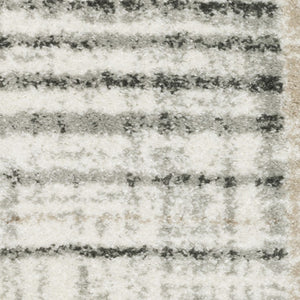 Homeroots 6' X 9' Grey Charcoal Ivory Tan Brown And Beige Geometric Power Loom Stain Resistant Area Rug  Polypropylene 508483