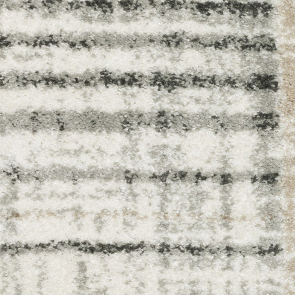 Homeroots 6' X 9' Grey Charcoal Ivory Tan Brown And Beige Geometric Power Loom Stain Resistant Area Rug  Polypropylene 508483