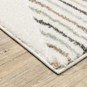 HomeRoots 2' Brown and Ivory Geometric Power Loom Runner Rug – Durable, Stylish, Stain-Resistant Home Accent 1'10" x 7'6" 508504