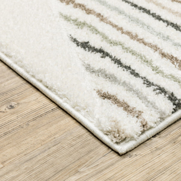 HomeRoots 2' Brown and Ivory Geometric Power Loom Runner Rug – Durable, Stylish, Stain-Resistant Home Accent 1'10" x 7'6" 508504