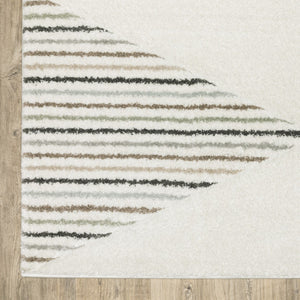 HomeRoots 2' Brown and Ivory Geometric Power Loom Runner Rug – Durable, Stylish, Stain-Resistant Home Accent 1'10" x 7'6" 508504