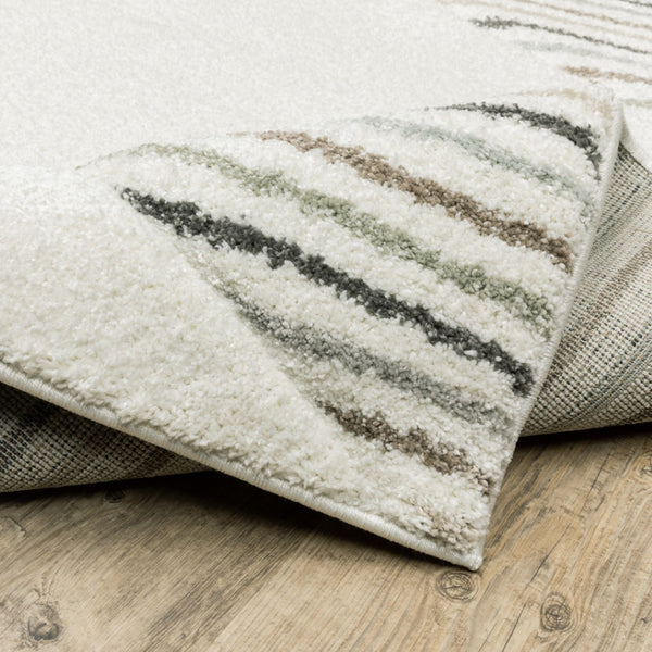 HomeRoots 2' Brown and Ivory Geometric Power Loom Runner Rug – Durable, Stylish, Stain-Resistant Home Accent 1'10" x 7'6" 508504