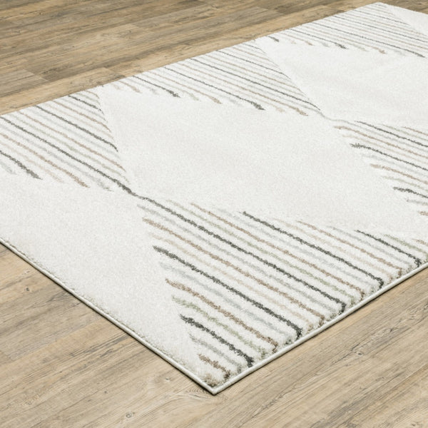 HomeRoots 2' Brown and Ivory Geometric Power Loom Runner Rug – Durable, Stylish, Stain-Resistant Home Accent 10' X 13' 508509