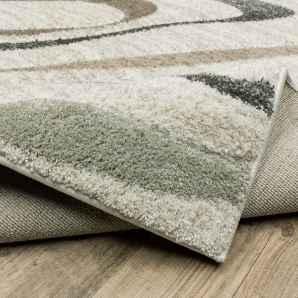 HomeRoots 2' Abstract Gray and Ivory Power-Loomed Runner Rug - Stylish, Durable, Perfect for Hallways & Entries 1'10" x 7'6" 508510