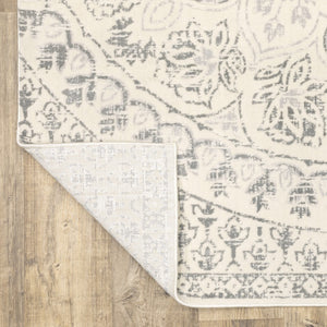HomeRoots 10' Elegant Distressed Area Rug with Timeless Medallion Design for Modern and Traditional Spaces 10' X 13' 508520