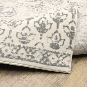 HomeRoots 10' Elegant Distressed Area Rug with Timeless Medallion Design for Modern and Traditional Spaces 10' X 13' 508520